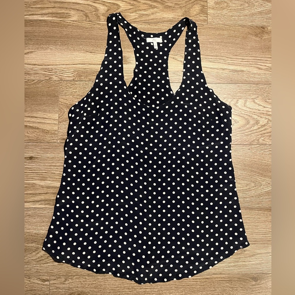 Joie Black and White Polka Dot Tank Top